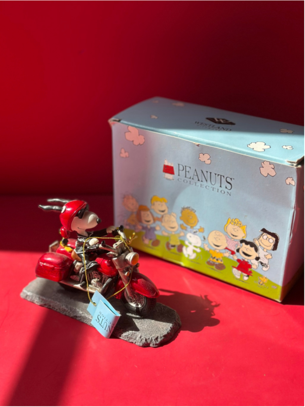 Peanut Collections Joe Cool on Motorcycle Woodstock Snoopy In Box Westland 8224